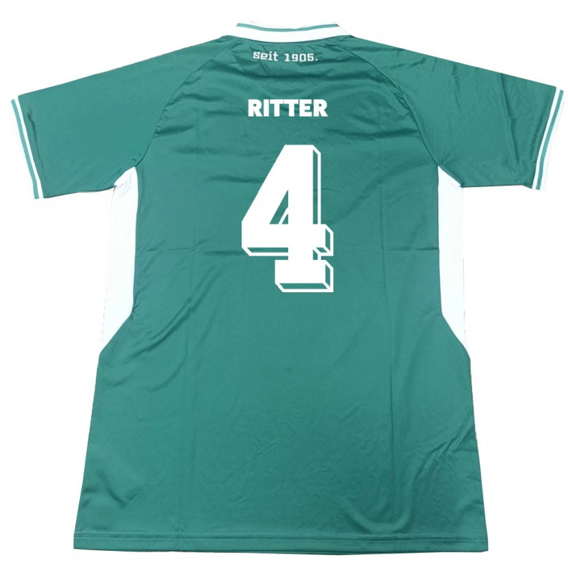 Danxen Kinder David Ritter #4 Grün Weiß Heimtrikot Trikot 2025/26 T-Shirt