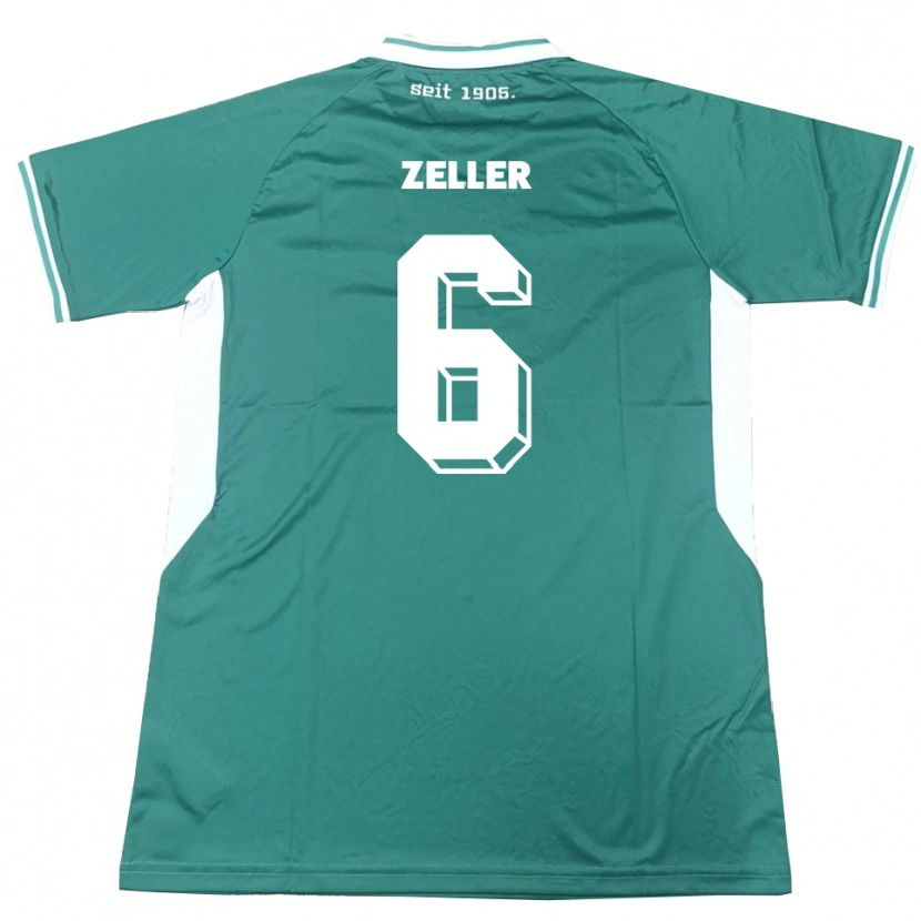 Danxen Kinder Lucas Zeller #6 Grün Weiß Heimtrikot Trikot 2025/26 T-Shirt