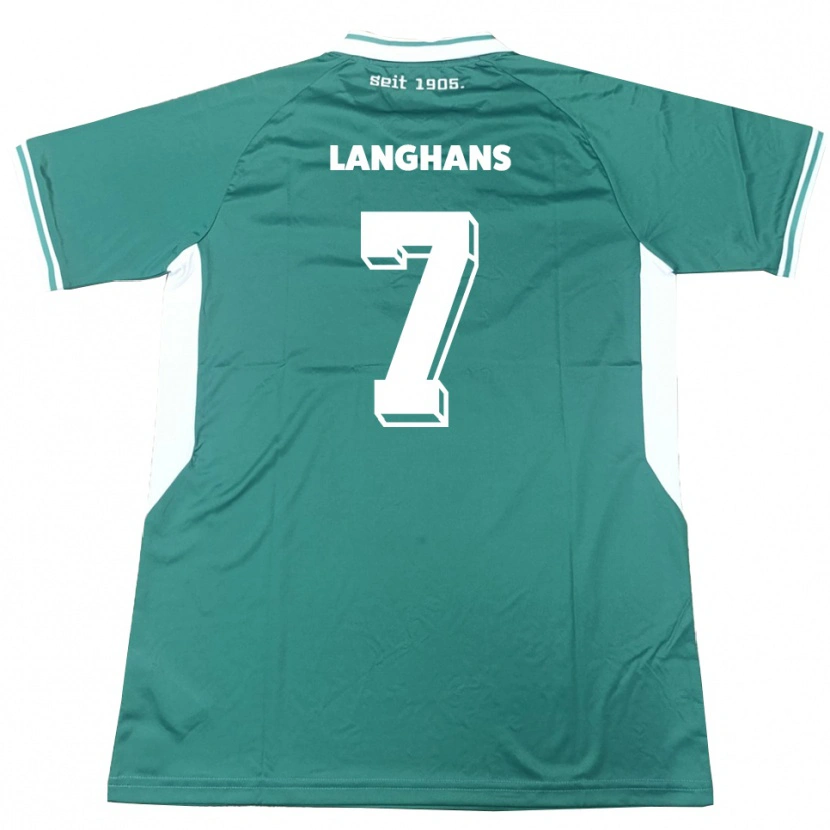 Danxen Kinder Leonard Langhans #7 Grün Weiß Heimtrikot Trikot 2025/26 T-Shirt