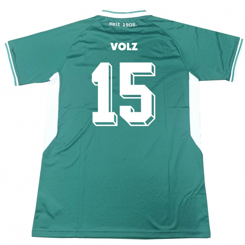 Danxen Kinder Andrej Volz #15 Grün Weiß Heimtrikot Trikot 2025/26 T-Shirt
