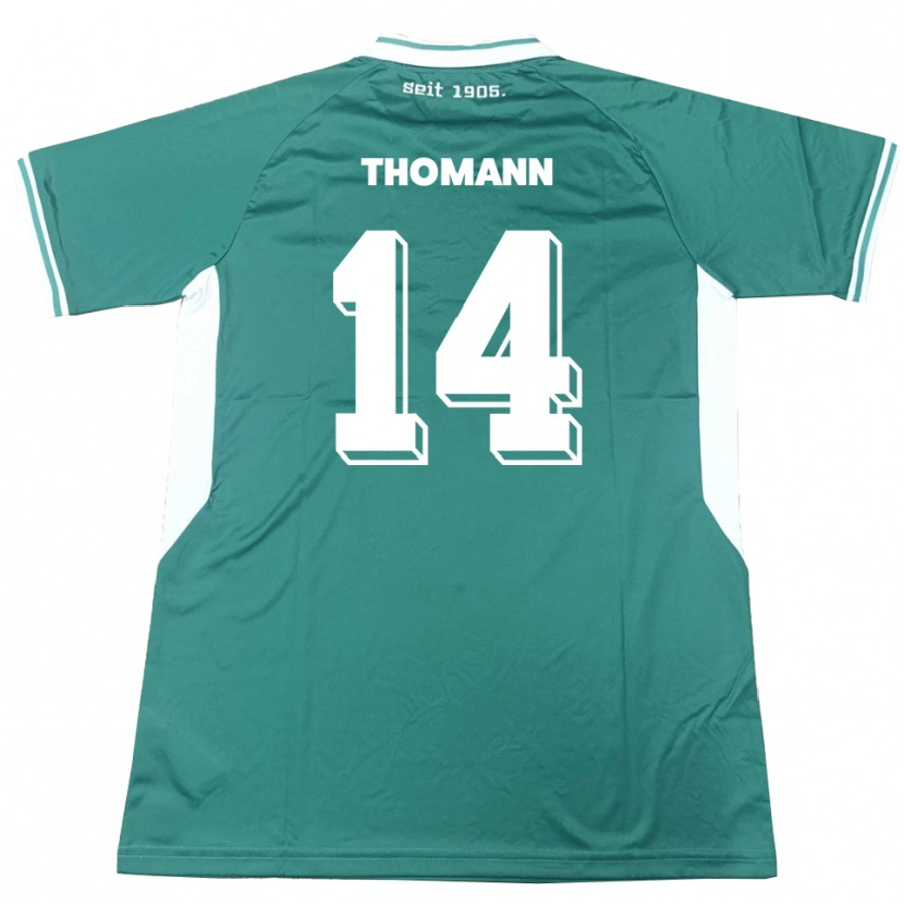 Danxen Kinder Martin Thomann #14 Grün Weiß Heimtrikot Trikot 2025/26 T-Shirt