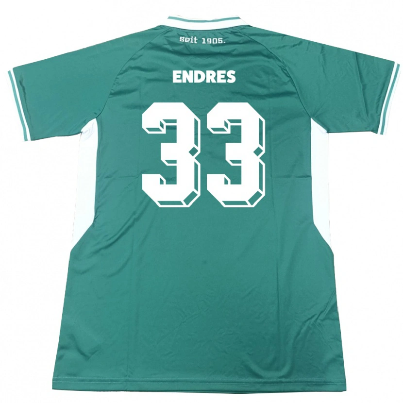 Danxen Kinder Joshua Endres #33 Grün Weiß Heimtrikot Trikot 2025/26 T-Shirt