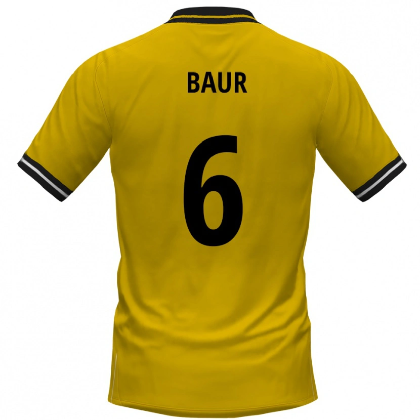 Danxen Kinder Mauro Baur #6 Gelb Schwarz Heimtrikot Trikot 2025/26 T-Shirt
