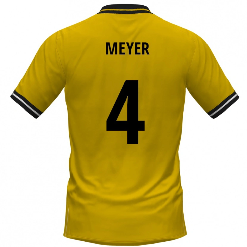 Danxen Kinder Felix Meyer #4 Gelb Schwarz Heimtrikot Trikot 2025/26 T-Shirt