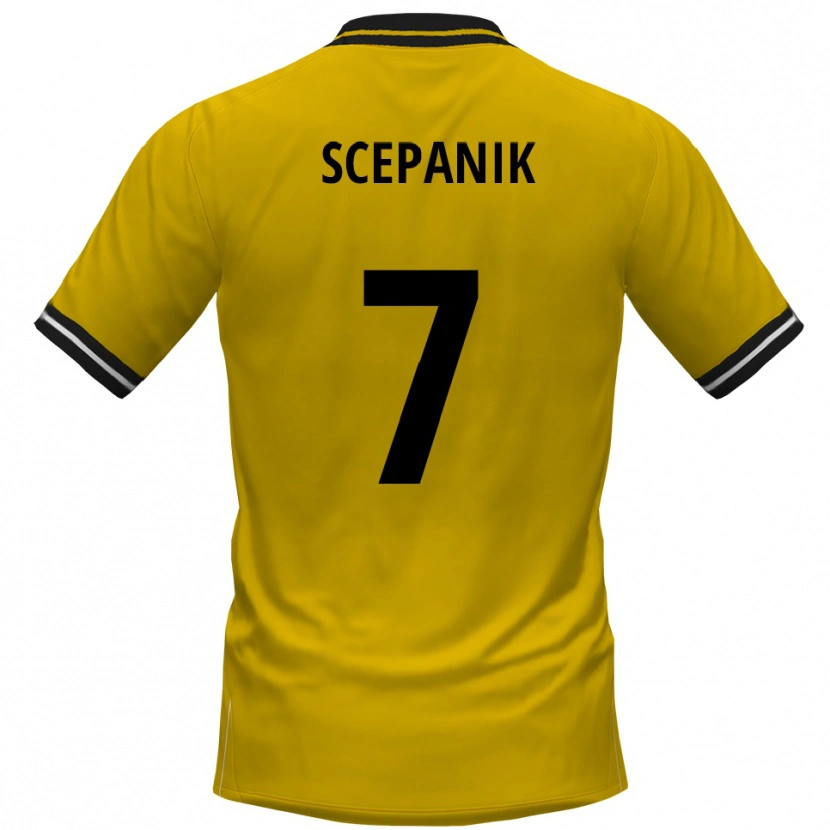 Danxen Kinder Lukas Scepanik #7 Gelb Schwarz Heimtrikot Trikot 2025/26 T-Shirt