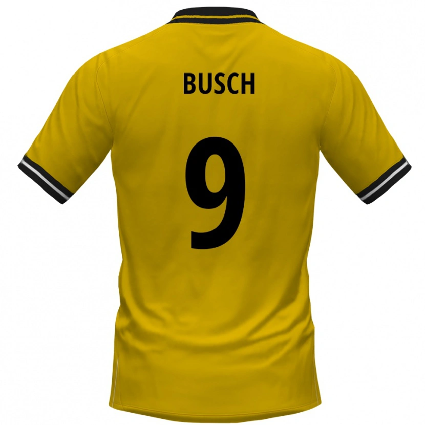 Danxen Kinder Luis Busch #9 Gelb Schwarz Heimtrikot Trikot 2025/26 T-Shirt