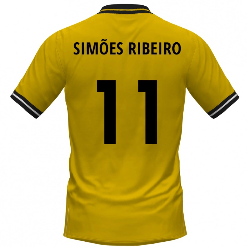 Danxen Kinder Dominik Simões Ribeiro #11 Gelb Schwarz Heimtrikot Trikot 2025/26 T-Shirt