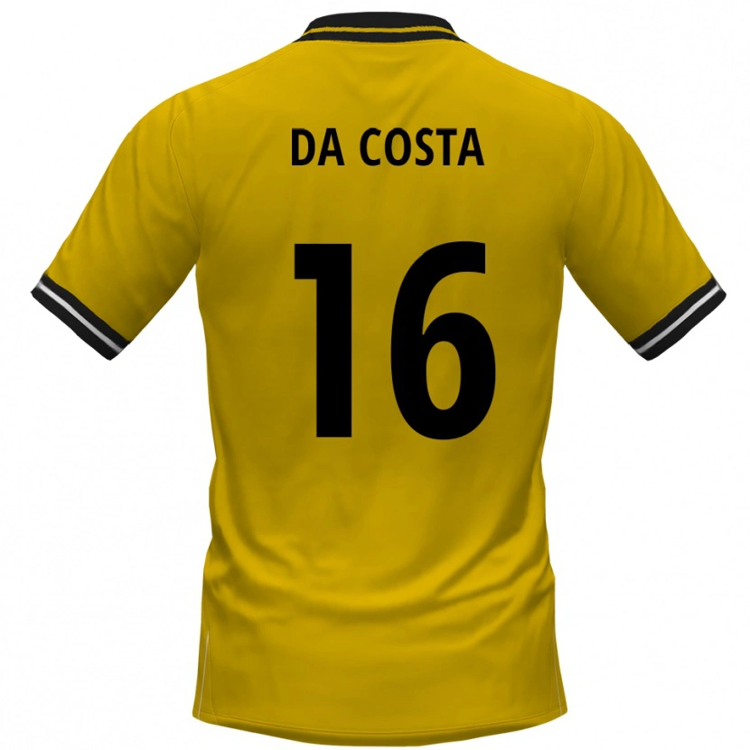 Danxen Kinder Fabricio Sylva Da Costa #16 Gelb Schwarz Heimtrikot Trikot 2025/26 T-Shirt
