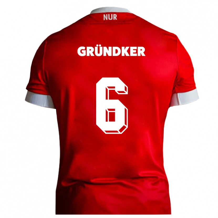 Danxen Kinder Julien Gründker #6 Rot Weiß Heimtrikot Trikot 2025/26 T-Shirt