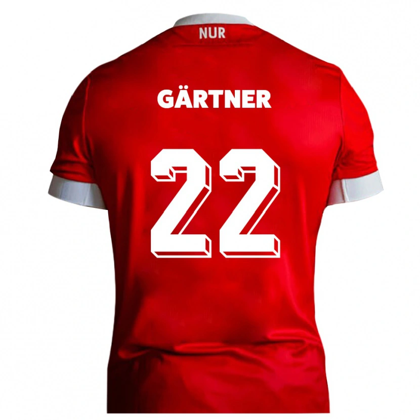 Danxen Kinder Justin Gärtner #22 Rot Weiß Heimtrikot Trikot 2025/26 T-Shirt