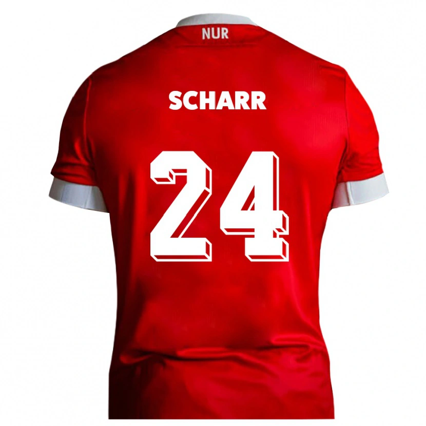 Danxen Kinder Janne Scharr #24 Rot Weiß Heimtrikot Trikot 2025/26 T-Shirt