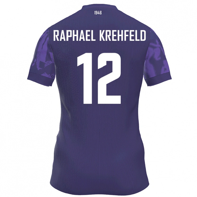 Danxen Kinder Luca Raphael Krehfeld #12 Lila Weiß Heimtrikot Trikot 2025/26 T-Shirt