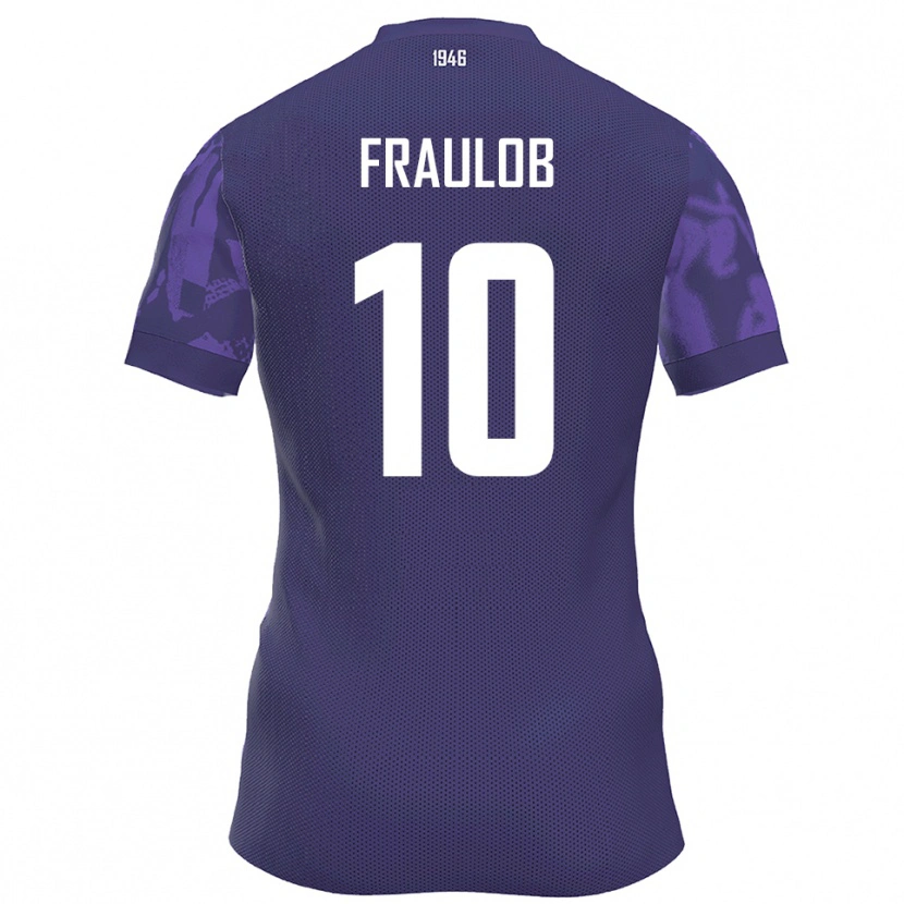 Danxen Kinder Quentin Fraulob #10 Lila Weiß Heimtrikot Trikot 2025/26 T-Shirt