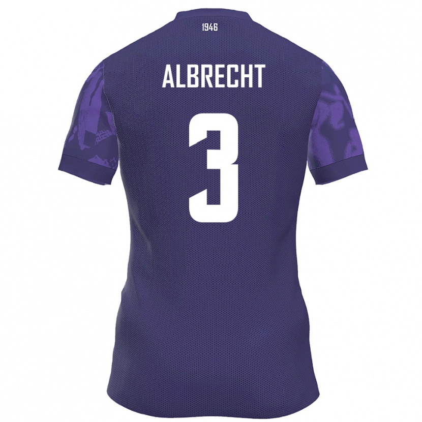 Danxen Kinder Ben Albrecht #3 Lila Weiß Heimtrikot Trikot 2025/26 T-Shirt
