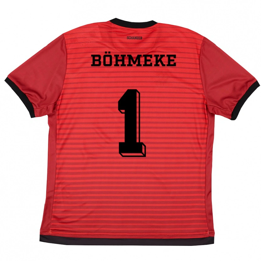 Danxen Kinder Lars Böhmeke #1 Rot Schwarz Heimtrikot Trikot 2025/26 T-Shirt