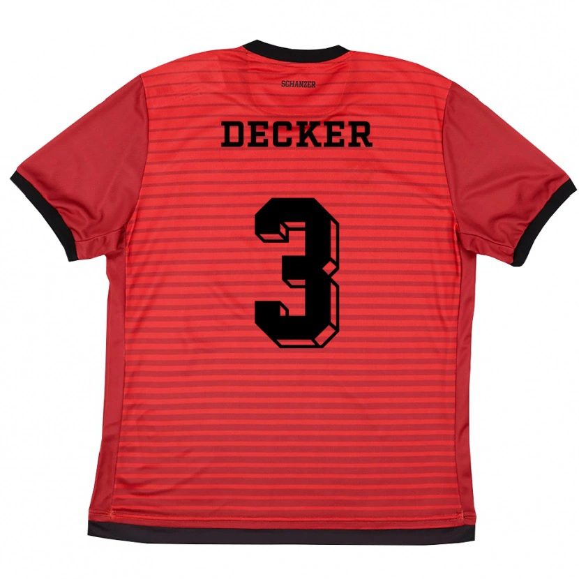 Danxen Kinder Elias Decker #3 Rot Schwarz Heimtrikot Trikot 2025/26 T-Shirt