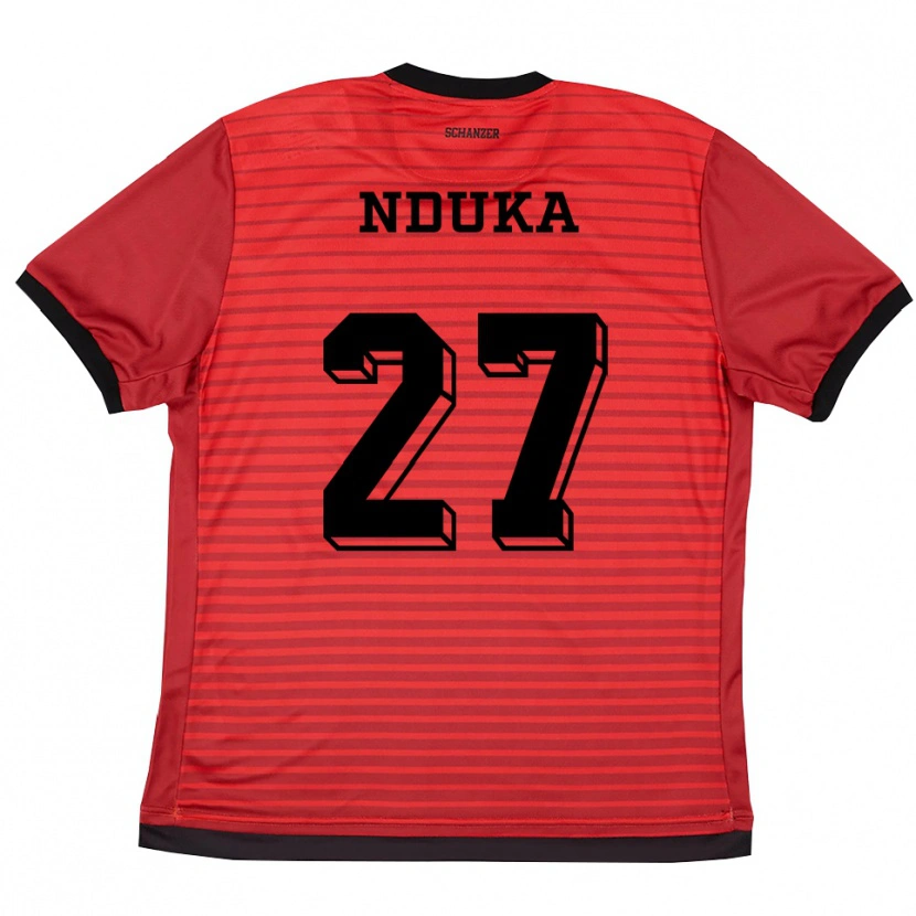 Danxen Kinder Donald Nduka #27 Rot Schwarz Heimtrikot Trikot 2025/26 T-Shirt