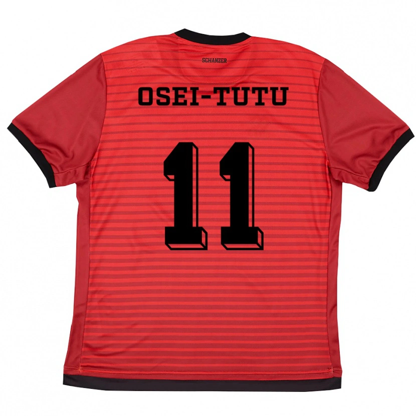 Danxen Kinder Jason Osei-Tutu #11 Rot Schwarz Heimtrikot Trikot 2025/26 T-Shirt