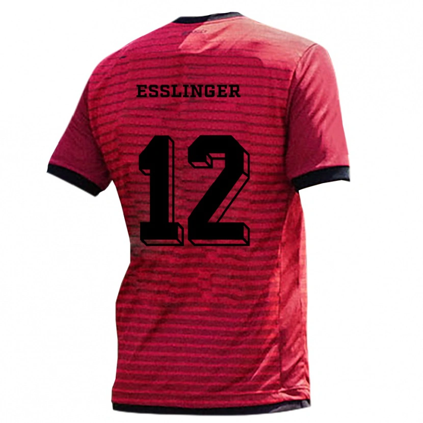 Danxen Kinder Rafael Eßlinger #12 Rot Schwarz Heimtrikot Trikot 2025/26 T-Shirt