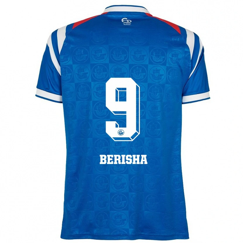 Danxen Kinder Albin Berisha #9 Blau Weiß Rot Heimtrikot Trikot 2025/26 T-Shirt