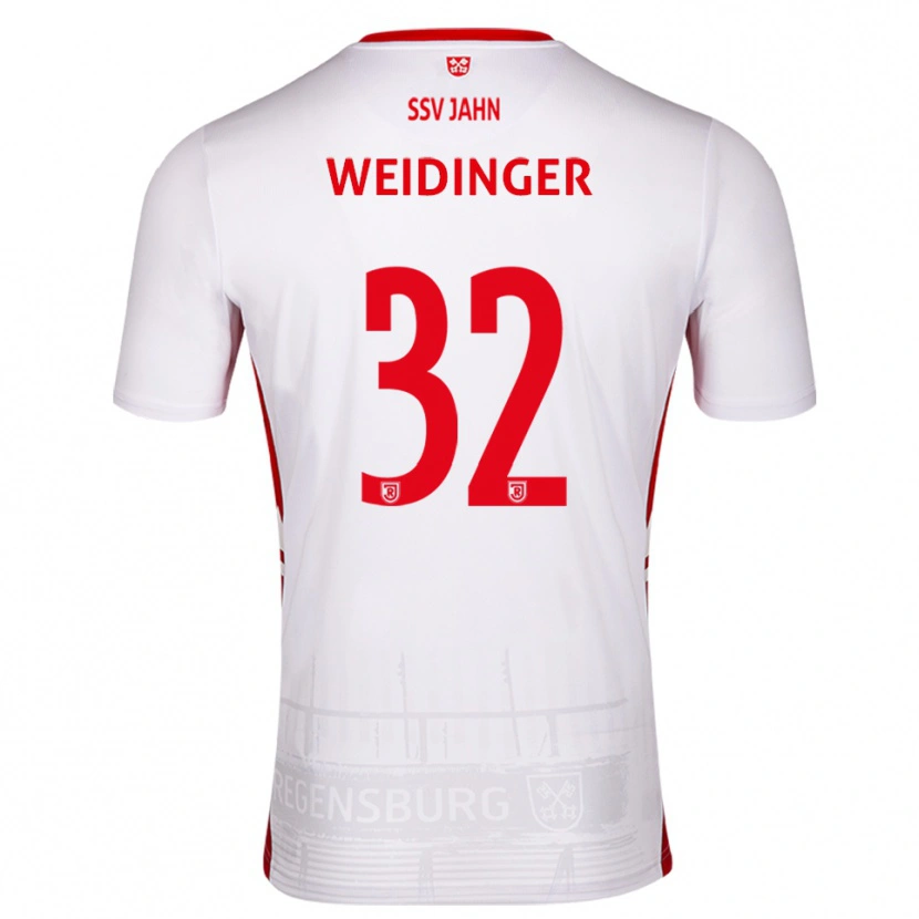 Danxen Kinder Alexander Weidinger #32 Weiß Rot Heimtrikot Trikot 2025/26 T-Shirt