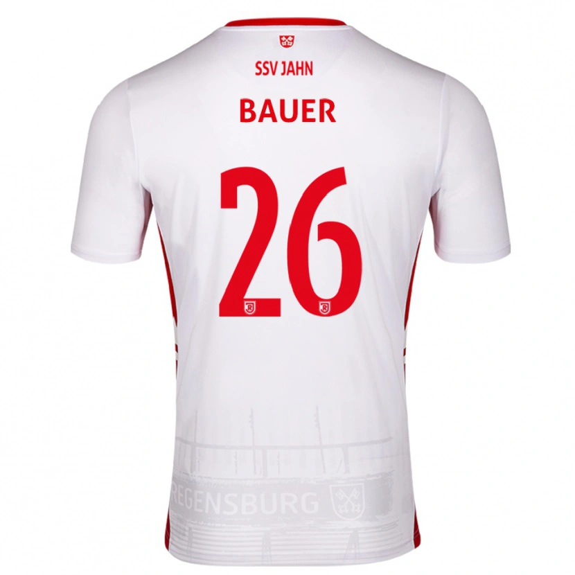 Danxen Kinder Benedikt Bauer #26 Weiß Rot Heimtrikot Trikot 2025/26 T-Shirt