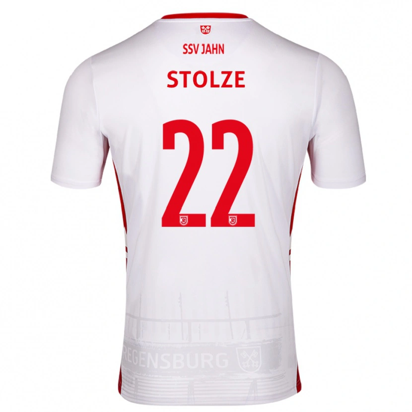 Danxen Kinder Sebastian Stolze #22 Weiß Rot Heimtrikot Trikot 2025/26 T-Shirt