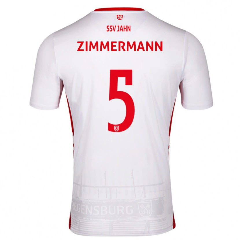 Danxen Kinder Vitus Zimmermann #5 Weiß Rot Heimtrikot Trikot 2025/26 T-Shirt