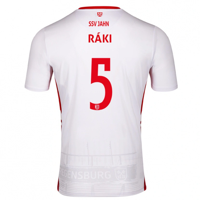 Danxen Kinder Zsombor Ráki #5 Weiß Rot Heimtrikot Trikot 2025/26 T-Shirt