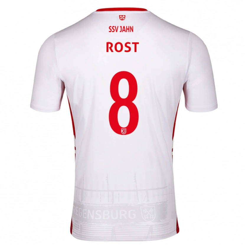 Danxen Kinder Fabio Rost #8 Weiß Rot Heimtrikot Trikot 2025/26 T-Shirt