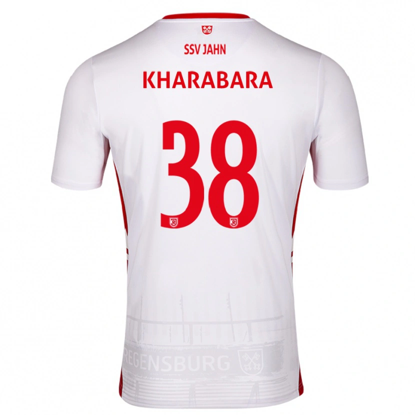 Danxen Kinder Volodymyr Kharabara #38 Weiß Rot Heimtrikot Trikot 2025/26 T-Shirt