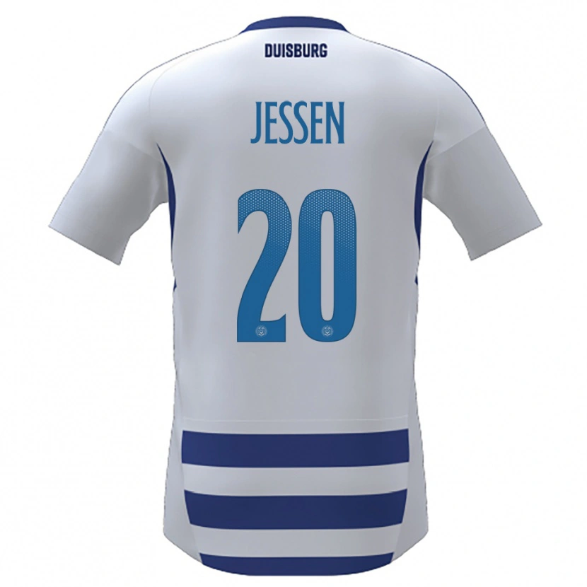 Danxen Kinder Niklas Jessen #20 Weiß Blau Heimtrikot Trikot 2025/26 T-Shirt