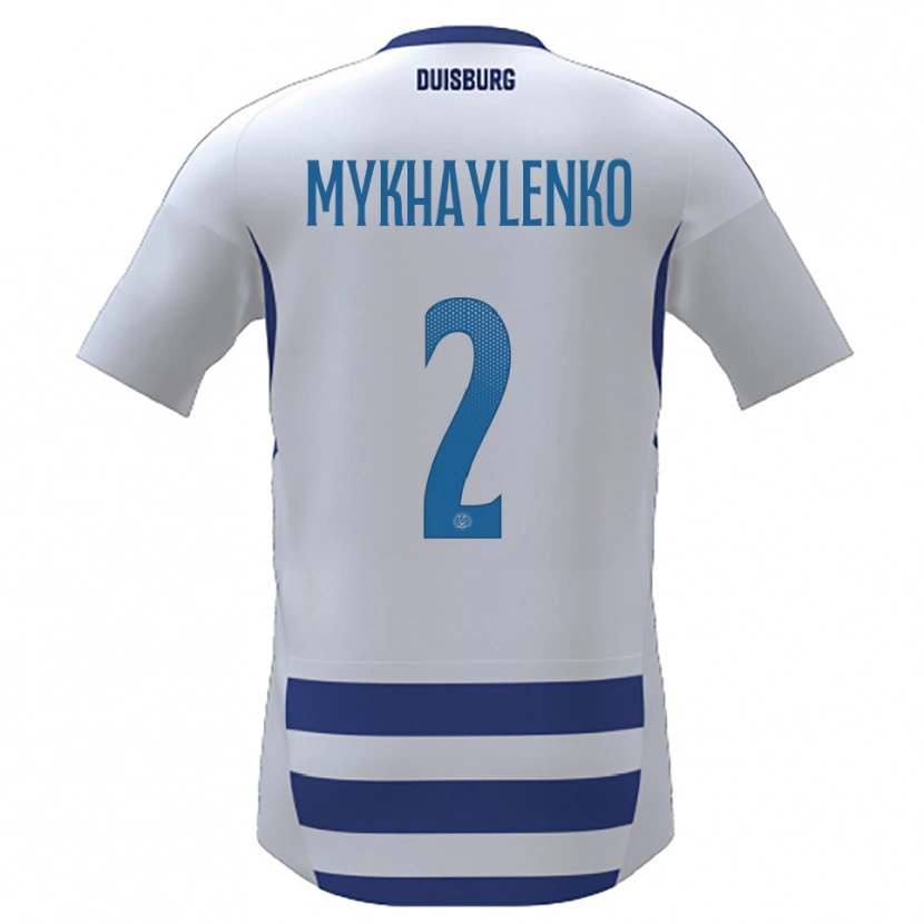 Danxen Kinder Nazar Mykhaylenko #2 Weiß Blau Heimtrikot Trikot 2025/26 T-Shirt