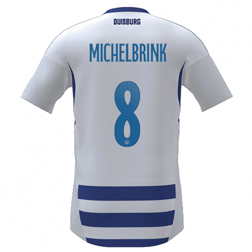 Danxen Kinder Jonas Michelbrink #8 Weiß Blau Heimtrikot Trikot 2025/26 T-Shirt