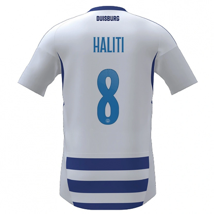 Danxen Kinder Lenart Haliti #8 Weiß Blau Heimtrikot Trikot 2025/26 T-Shirt
