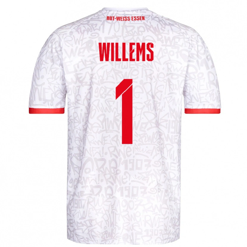 Danxen Kinder Leon Willems #1 Weiß Rot Heimtrikot Trikot 2025/26 T-Shirt