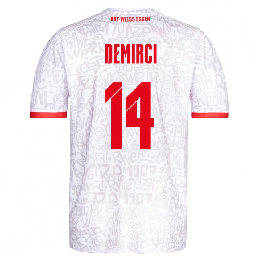 Danxen Kinder Mehmet Demirci #14 Weiß Rot Heimtrikot Trikot 2025/26 T-Shirt