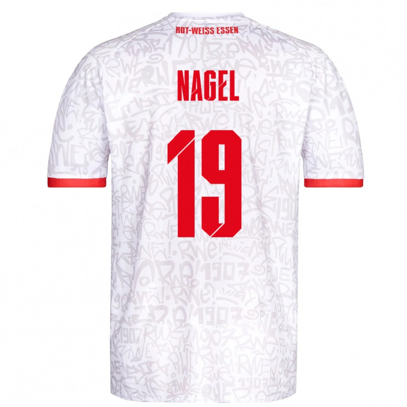 Danxen Kinder Kjell-Luan Nagel #19 Weiß Rot Heimtrikot Trikot 2025/26 T-Shirt