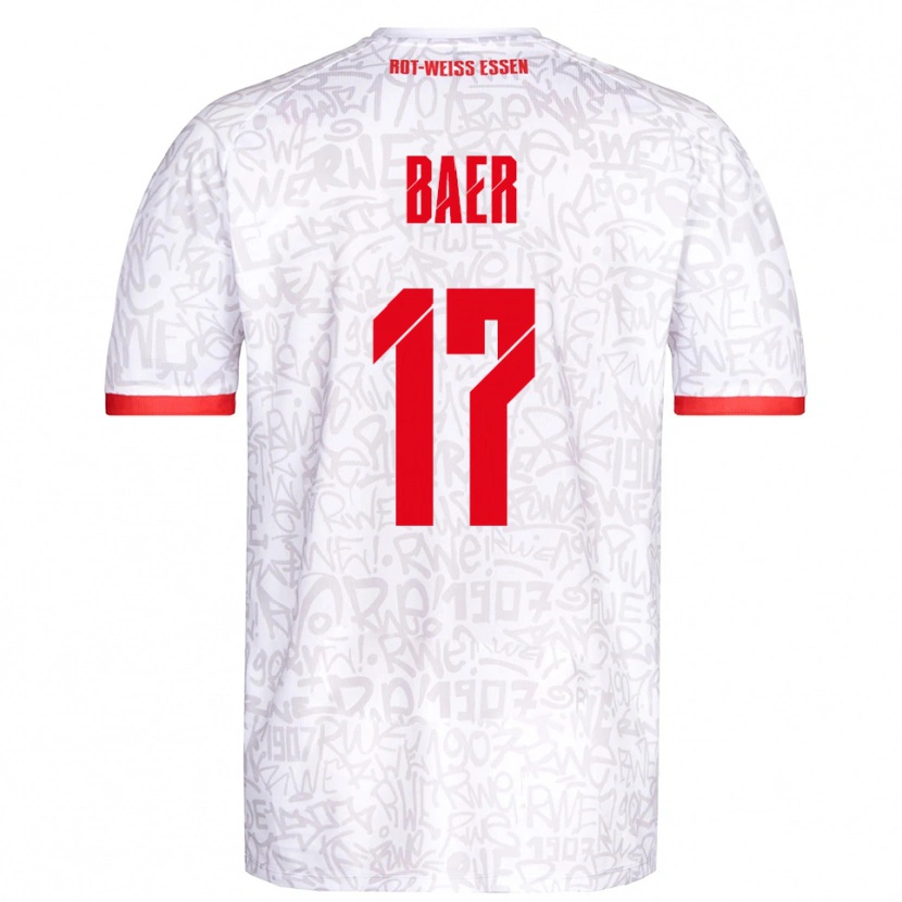 Danxen Kinder Luca Baer #17 Weiß Rot Heimtrikot Trikot 2025/26 T-Shirt
