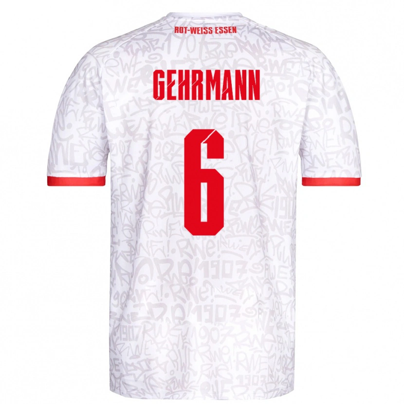 Danxen Kinder Fabian Gehrmann #6 Weiß Rot Heimtrikot Trikot 2025/26 T-Shirt