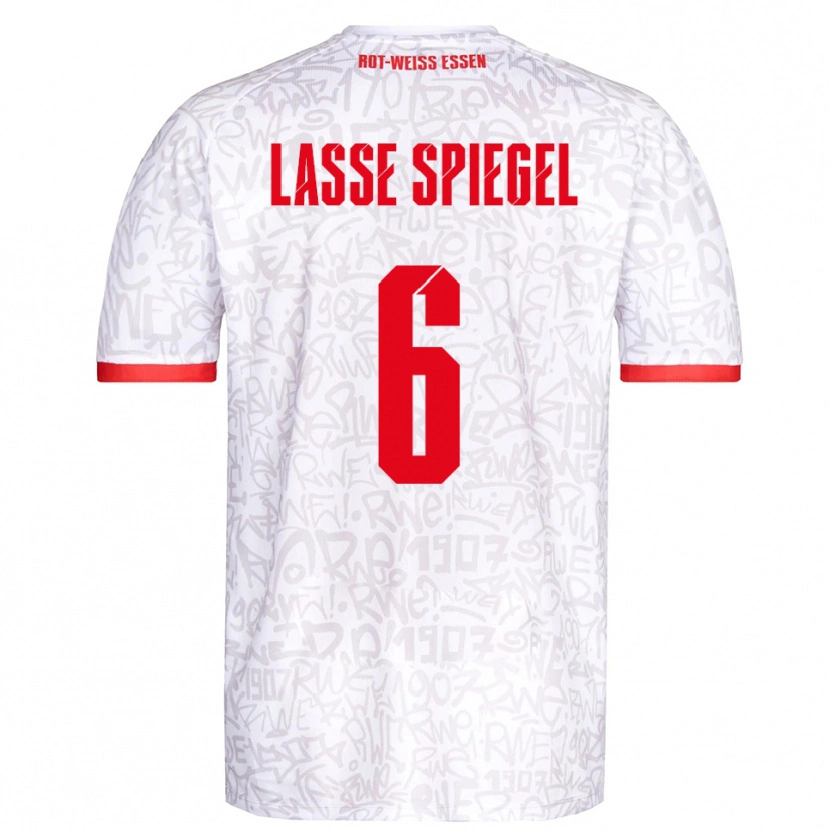 Danxen Kinder Jakob Lasse Spiegel #6 Weiß Rot Heimtrikot Trikot 2025/26 T-Shirt