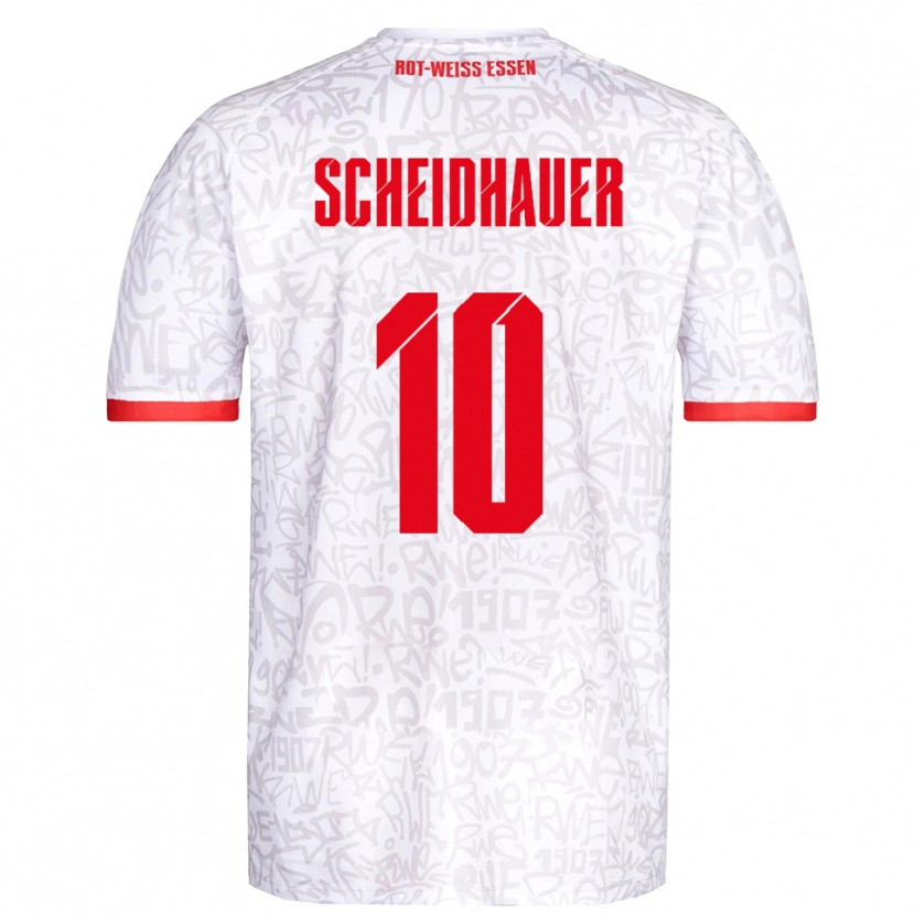 Danxen Kinder Leon Scheidhauer #10 Weiß Rot Heimtrikot Trikot 2025/26 T-Shirt