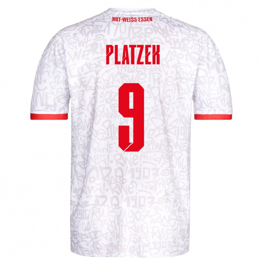 Danxen Kinder Marcel Platzek #9 Weiß Rot Heimtrikot Trikot 2025/26 T-Shirt