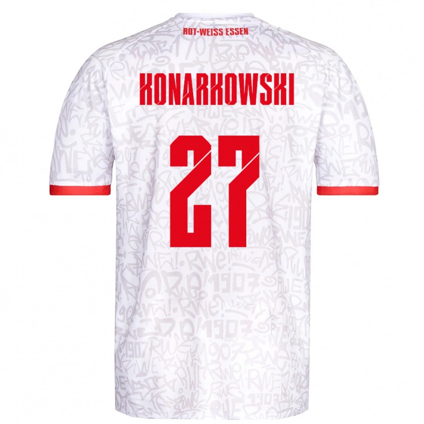 Danxen Kinder Mirco Konarkowski #27 Weiß Rot Heimtrikot Trikot 2025/26 T-Shirt