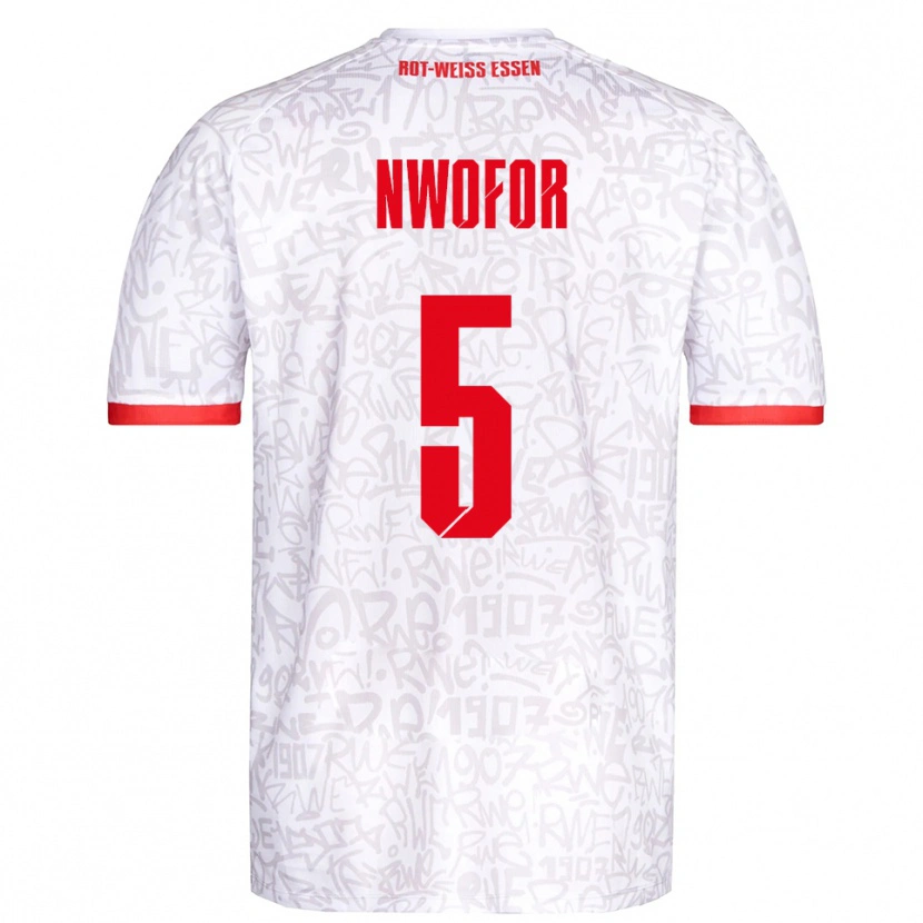 Danxen Kinder Jamie Nwofor #5 Weiß Rot Heimtrikot Trikot 2025/26 T-Shirt
