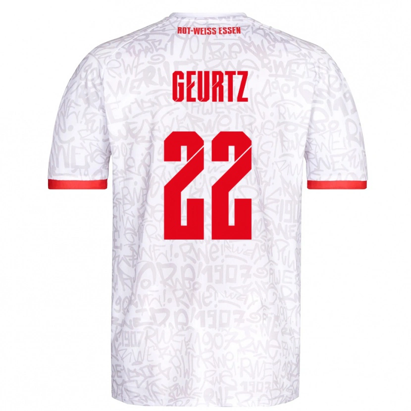 Danxen Kinder Jan-Luca Geurtz #22 Weiß Rot Heimtrikot Trikot 2025/26 T-Shirt