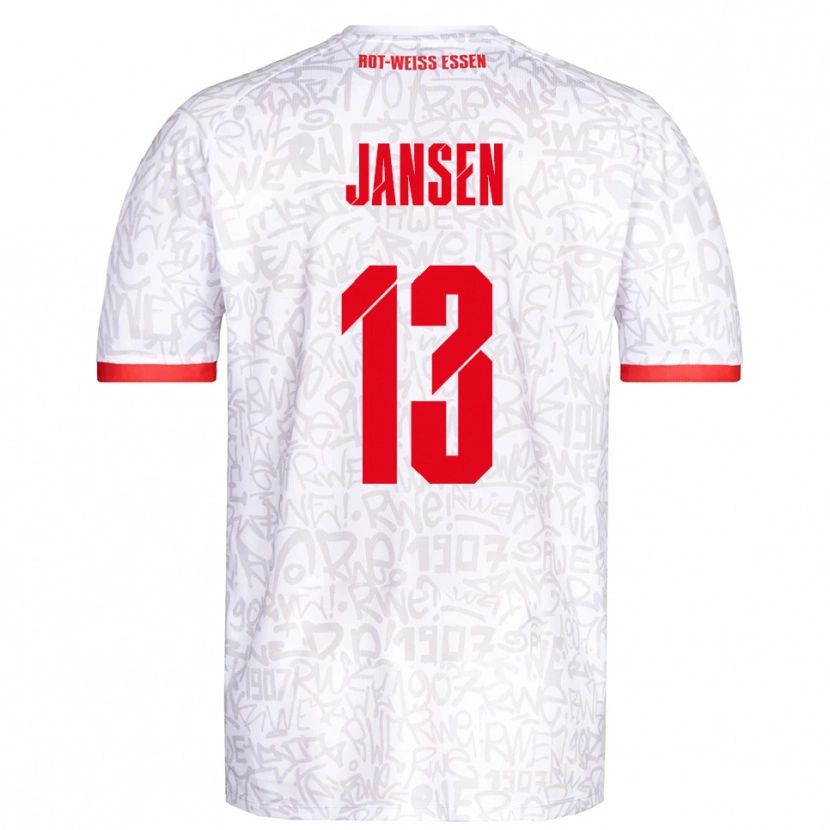 Danxen Kinder Joshua Jansen #13 Weiß Rot Heimtrikot Trikot 2025/26 T-Shirt