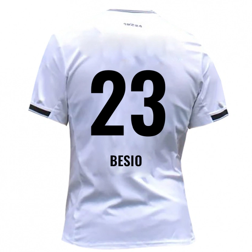 Danxen Kinder Alessio Besio #23 Weiß Rot Heimtrikot Trikot 2025/26 T-Shirt