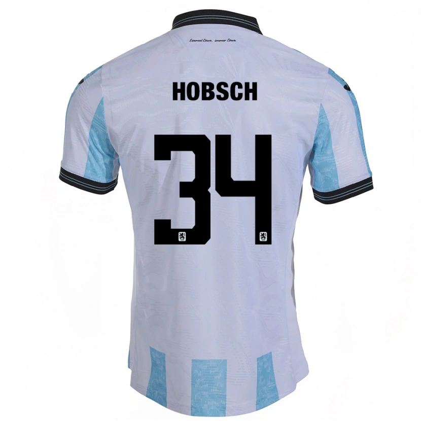 Danxen Kinder Patrick Hobsch #34 Weiß Himmelblau Heimtrikot Trikot 2025/26 T-Shirt