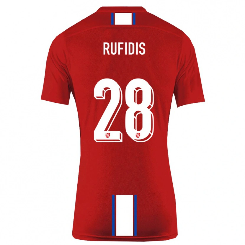 Danxen Kinder Julian Rufidis #28 Rot Weiß Heimtrikot Trikot 2025/26 T-Shirt